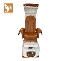 Professional Luxury Pedicure Chair with European Style, Foot Massage Basin, Pu Leather Salon Furniture