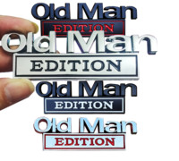 old man Edition Metal Car Sticker Badges for Car Trunk Door Decoration Badges old man Logos Car Decals Motorcycle Decoration