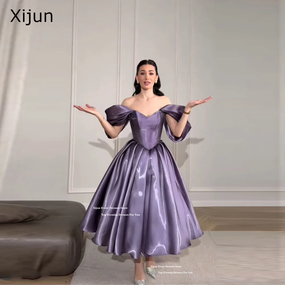

Xijun Modern Lilac Evening Dresses Off The Shoulder Sweetheart Prom Dress A-Line Formal Birthday Party Dresses 2026 Customized