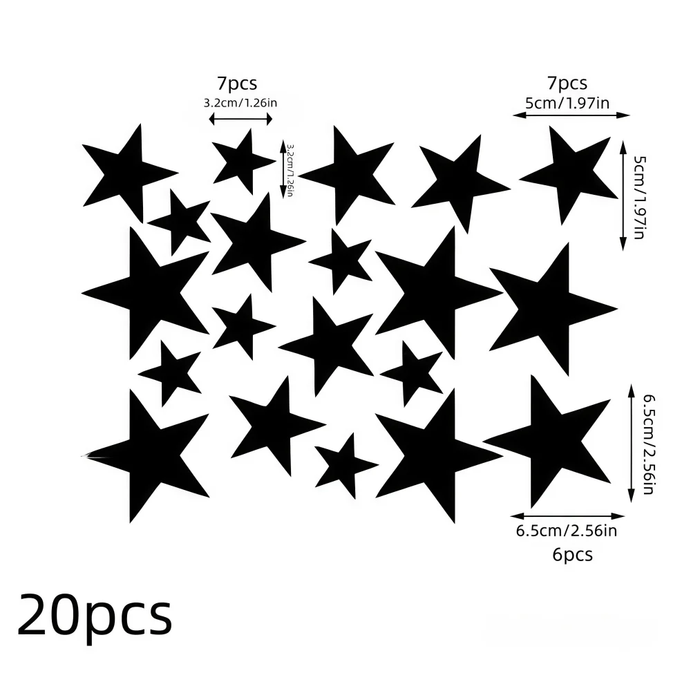 20PCS/set Star Wall Sticker 3D Acrylic Irregular Mirror Vanity Living Room Decoration Cartoon Wall Stickers  Room Home Decor