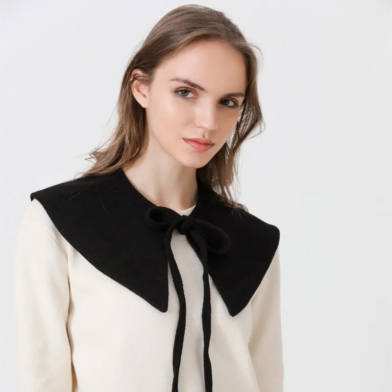 الخريف/الشتاء القطن وهمية طوق شال للمرأة قميص انفصال الياقات التلبيب بلوزة أعلى فو كولز برقبة الإكسسوارات #3