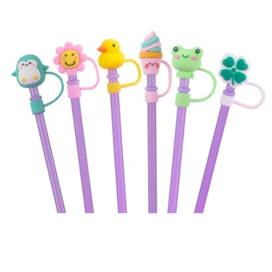 أغطية وأطراف من القش لأكواب ستاربكس، واقيات شفاطات للشرب قابلة لإعادة الاستخدام، أغطية مقاومة للرذاذ 78 مم، 6 قطع