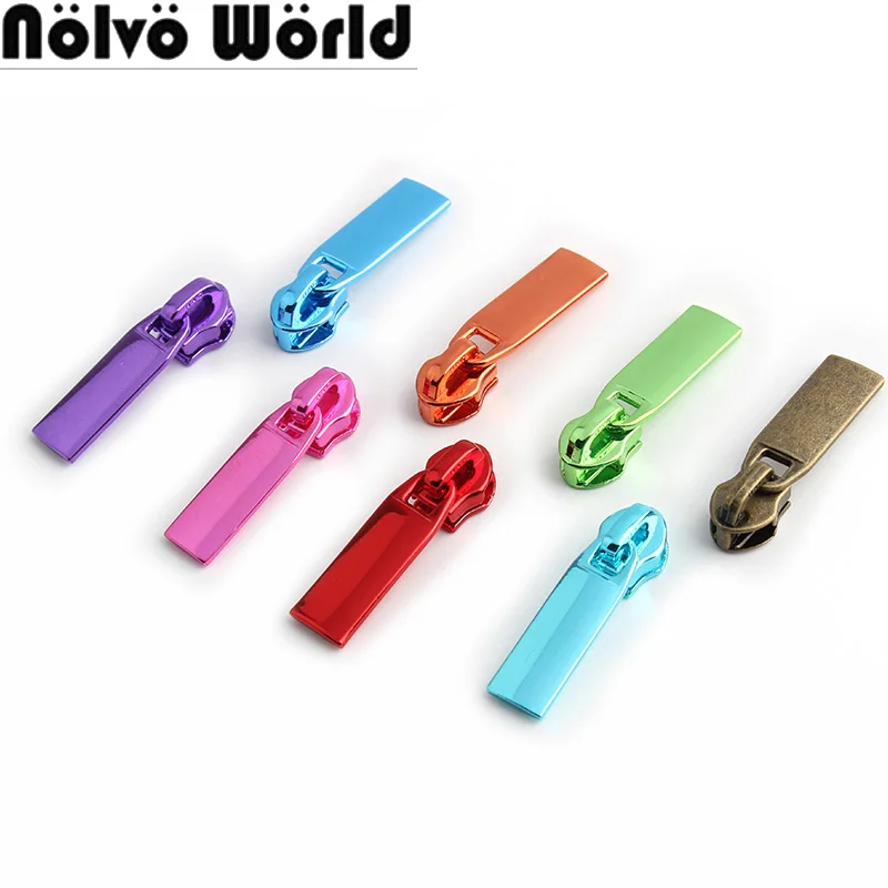 

20-50-200PCS Colorful 5# Nylon Zippers Puller Slider For Handbag Purse Backpack Bags Zip Head Decorative DIY Sewing Accessories