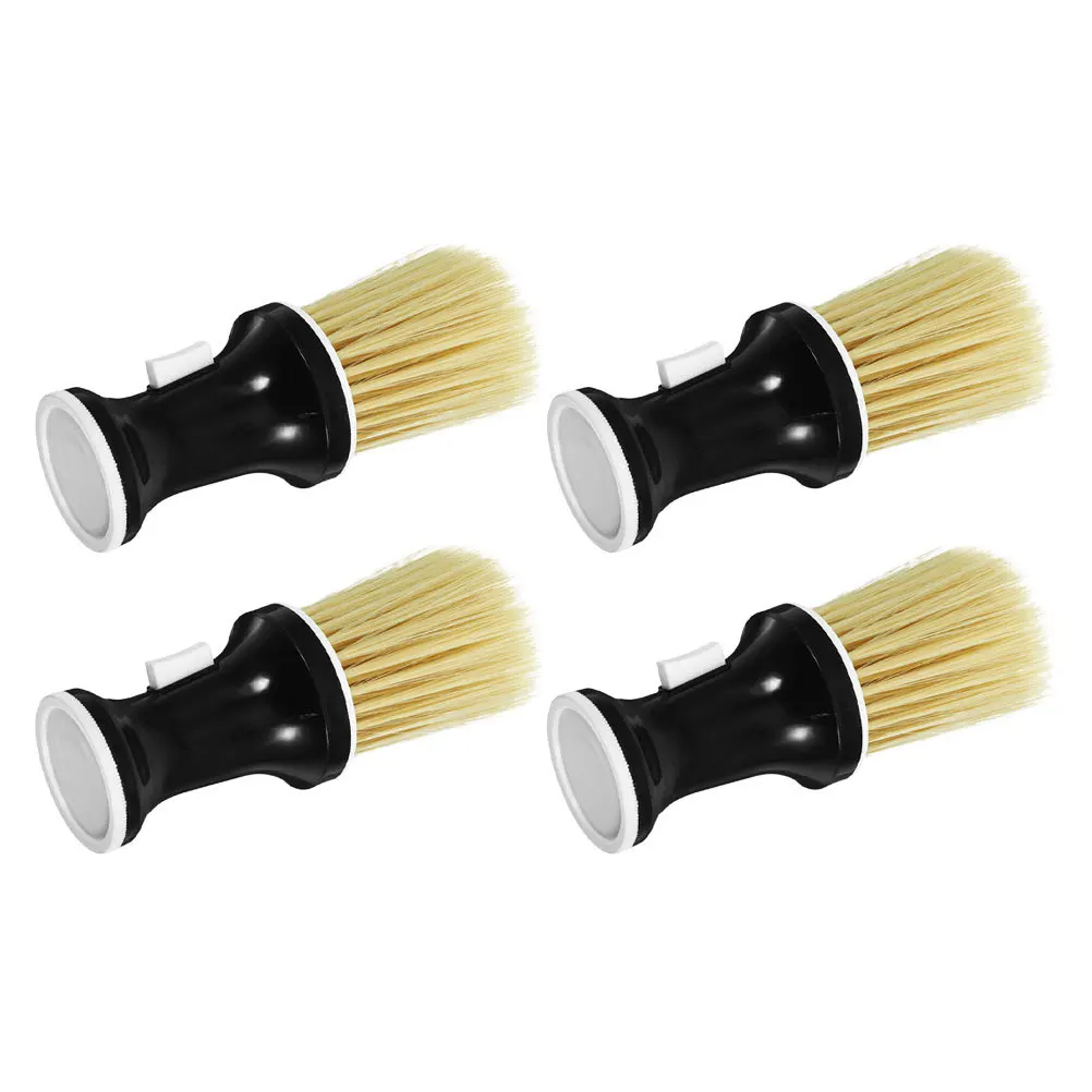 4Pcs Salon Neck Duster Brush Detachable Powder Applicator Soft Bristle Barber Neck Cleaning Brush Hairdressing Tool for Haircut