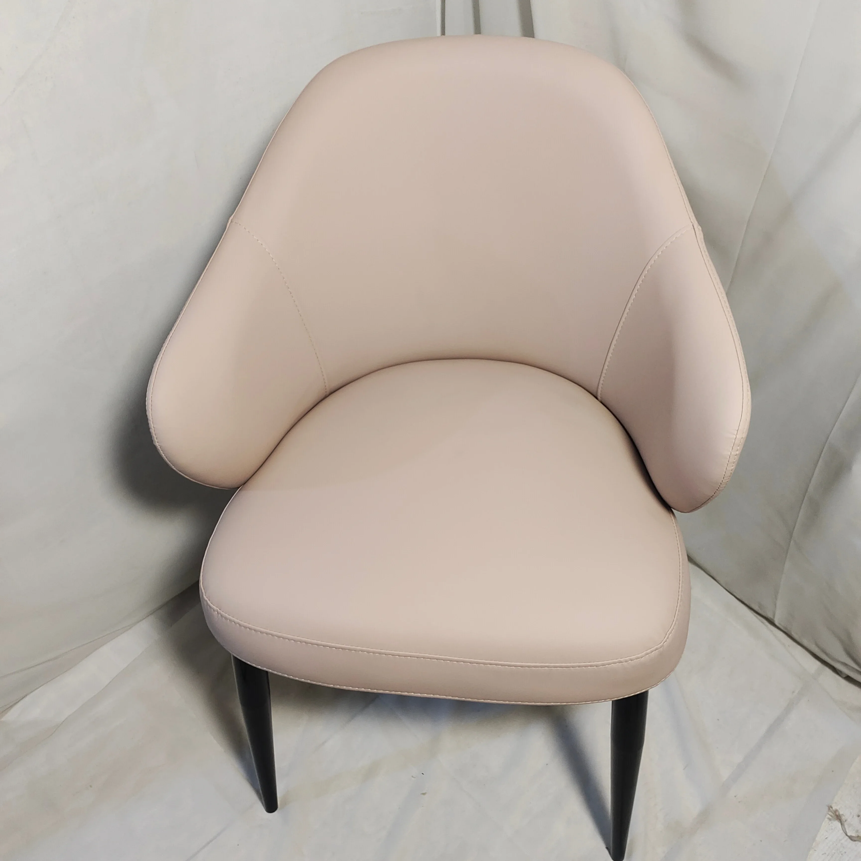 

For Elegant Dining Chair PU Leather Upholster Armchair Iron Legs Chairs Hotel