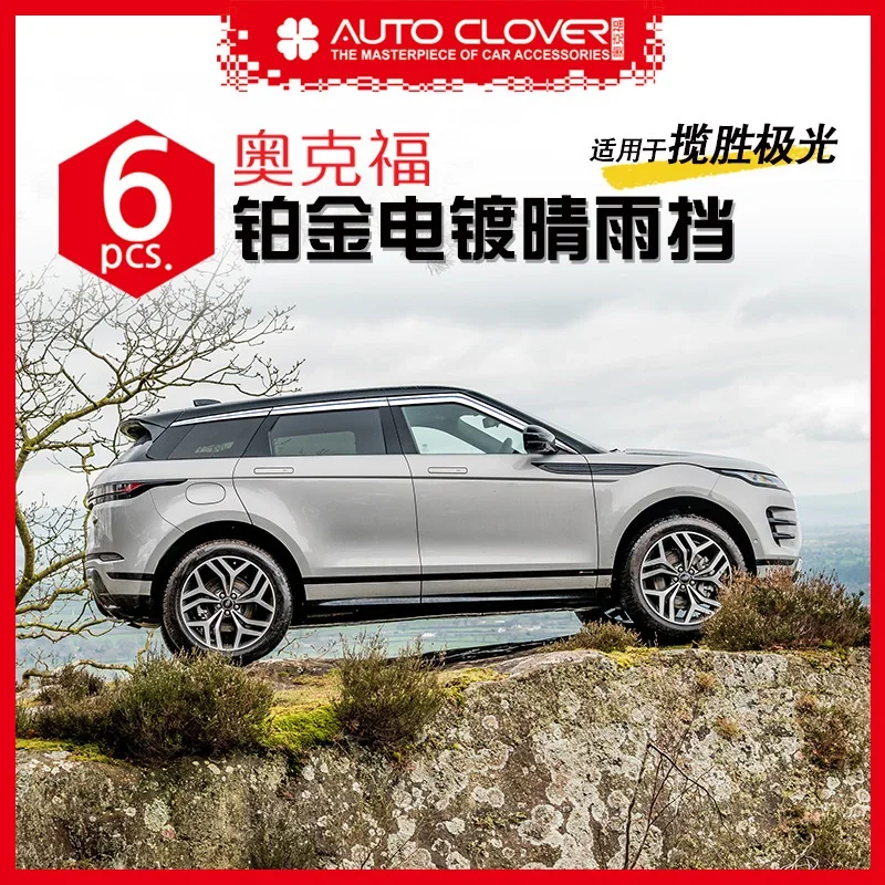 Chrome Door Rain Visor Side Window Deflector Shade Sun Wind Shield Silver Trips Eaves for Range Rover Evoque 2012-2019