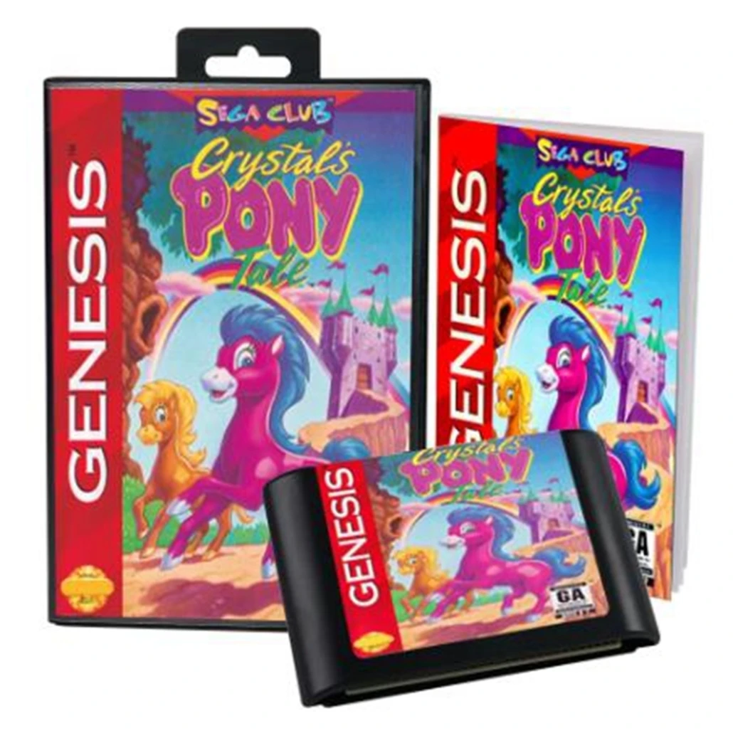 

Crystal's Pony Tale with Box and Manual for 16 Bit Sega MD Game Cartridge Megadrive Genesis System