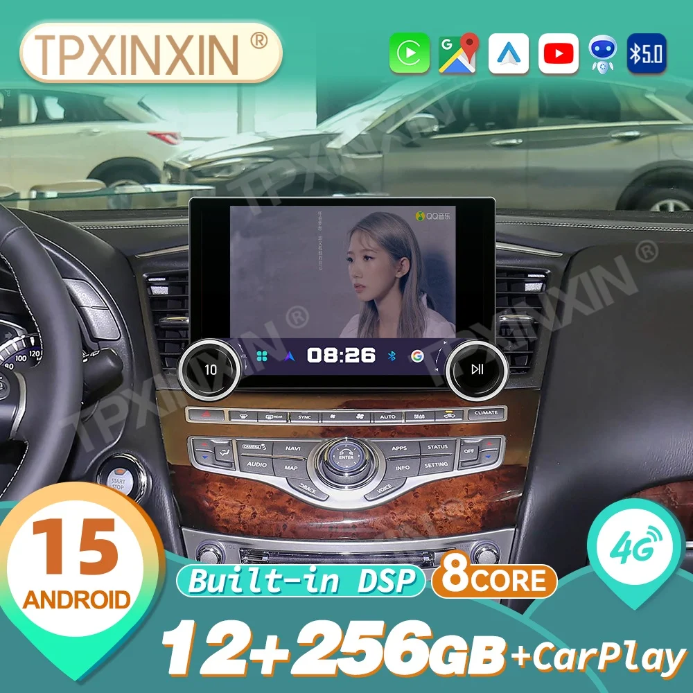For Infiniti QX60 JX35 2013~2020 Wireless Carplay Android Auto Car Multimedia Radio Player GPS Navi IPS Head Unit with WiFi