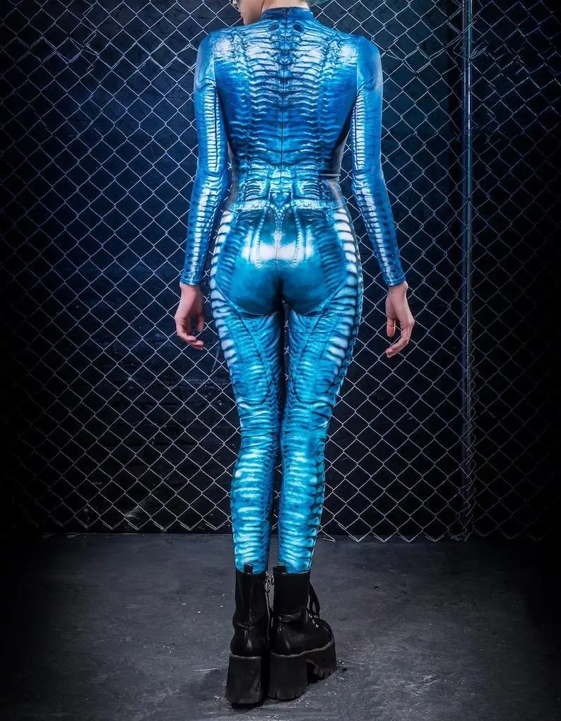 Damen 3D-Digital-Druck Erwachsenen-Cosplay Einteiler-Kostüm Reißverschluss-Jumpsuit Zentai-Kostüm Halloween-Spiel-Party-Bodysuit 2026 – Detail 20