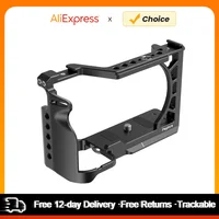 Jaula para cámara de vídeo con montaje en Zapata fría, aleación de aluminio de 1/4In y 3/8In para Sony A6500/A6400/A6300/A6100/A6000