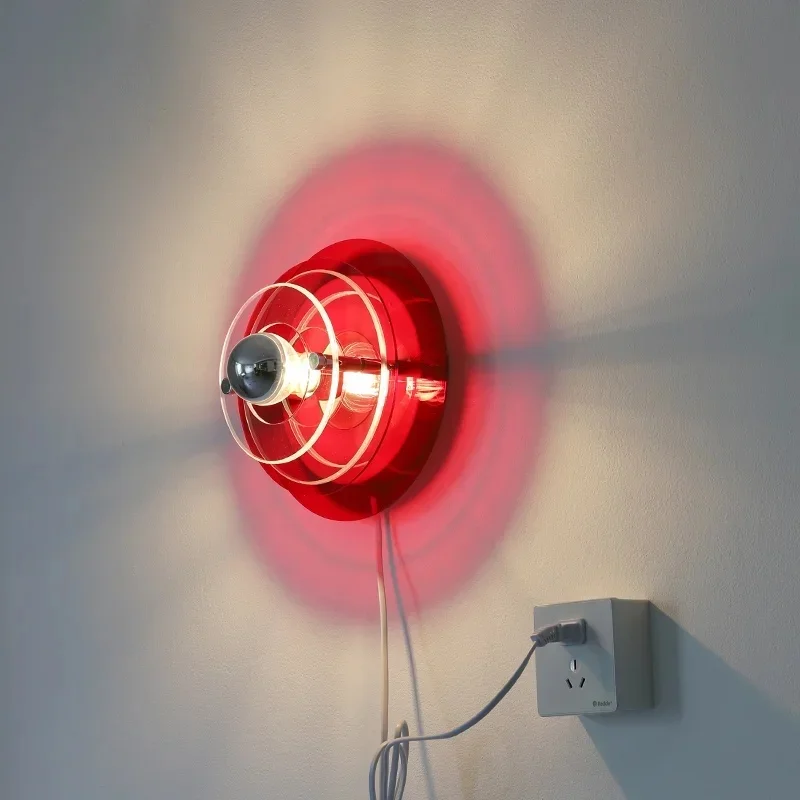 Retro & Clear Glass Disc Wall Sconce for Bedroom Living Room Art Decor