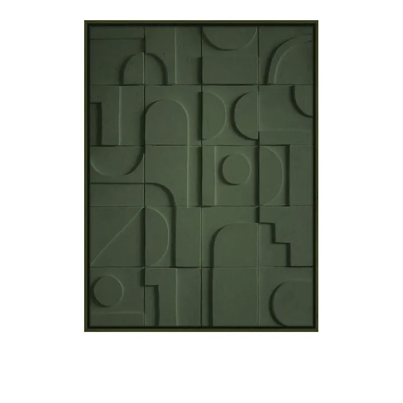 Dark Green Geometric Abstract Painting Entrance Decorative Painting Club Aisle Art Painting Sofa Background Wall Mural