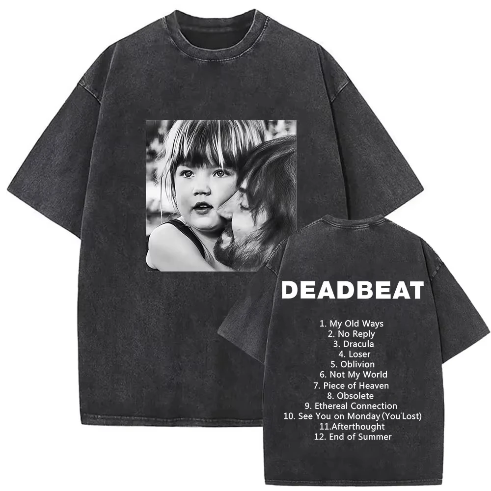 Rock Band Tame Impala Deadbeat Tour 2026 Album T-shirt Mens Vintage Oversized Washed T Shirts Fashion Hip Hop Fans Gift T Shirts