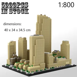 MOC- 178781   Building Block Rockefeller Center Modello in scala 1:800 Architettura paesaggio urbano Giocattolo creativo Regali di Natale di compleanno fai da te