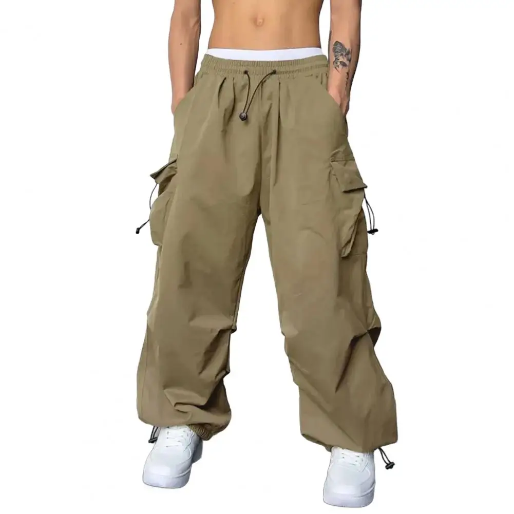 

Men's Pants with Reinforced Stitching Stylish Cargo Pants with Multiple Pockets Elastic Waist for Streetwear