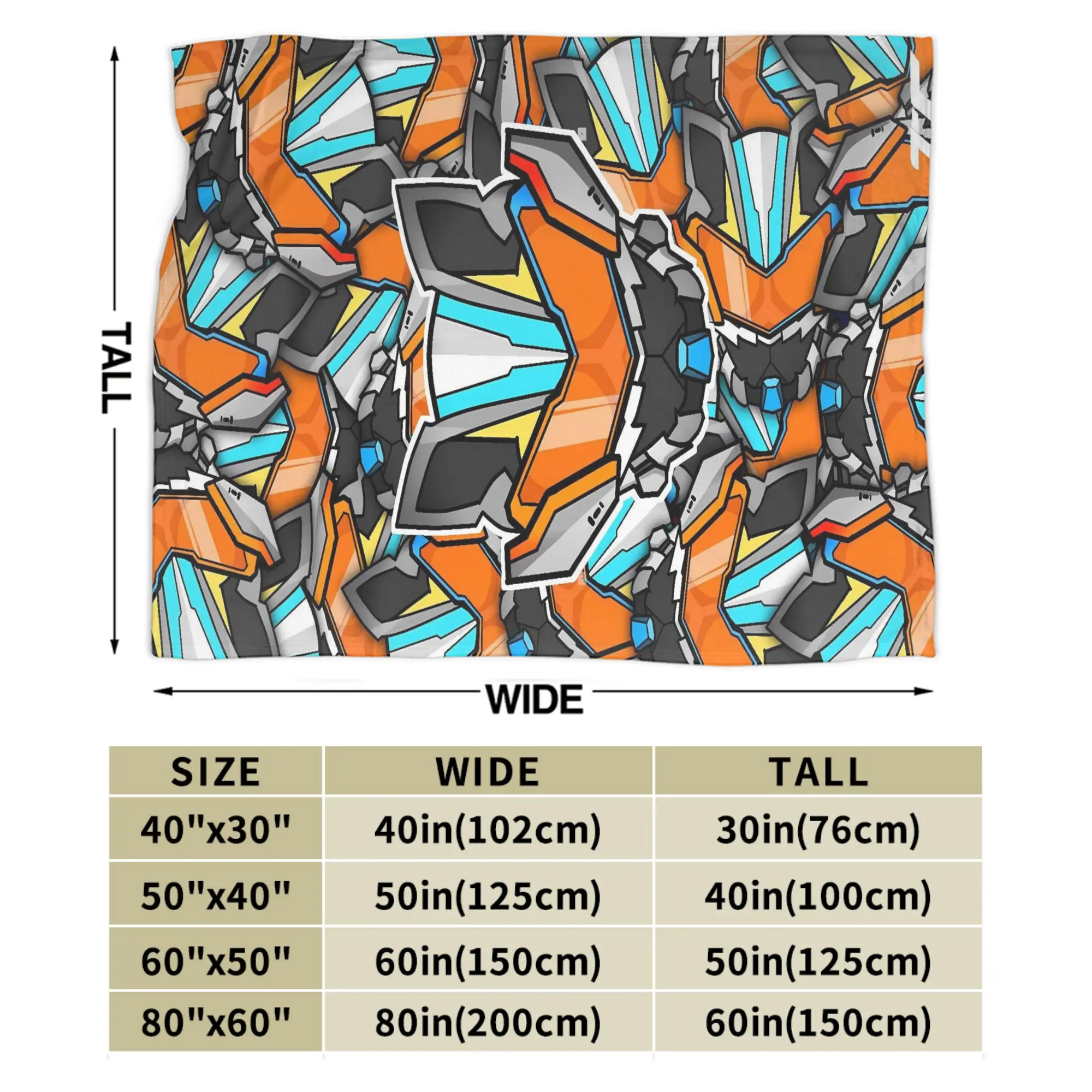 Orange Tech Texture Kamen Rider Blankets  Warm Soft Plush Bedding Throws For Couch Bed Travel Flannel Bedspread Bed Cover - view 6