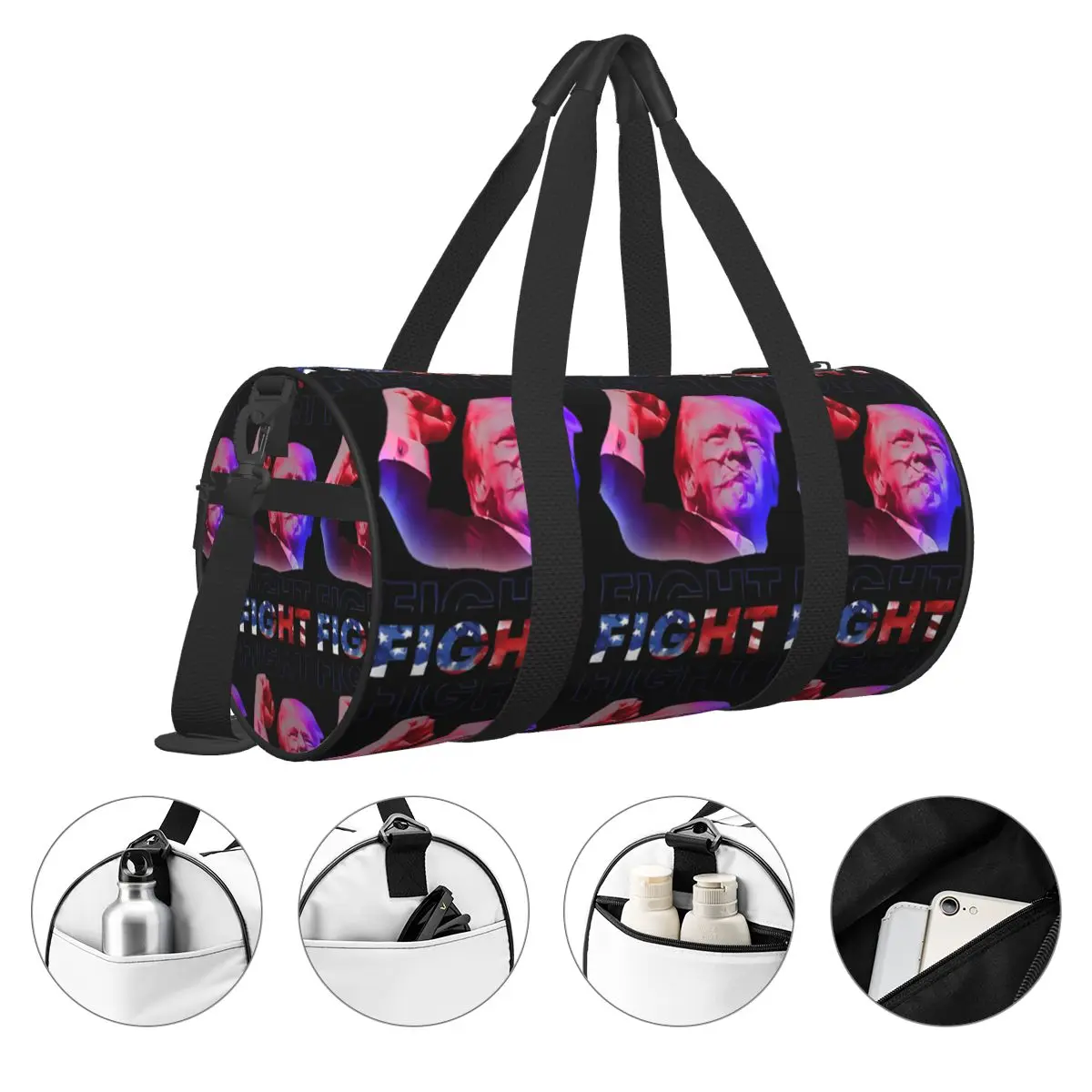 Bolsa de viaje de lucha para hombre, bolsa de entrenamiento, bolsa de gimnasio, personalizada, grande, divertida, deportiva, Fitness, Donald Trump, Tiro en Rally