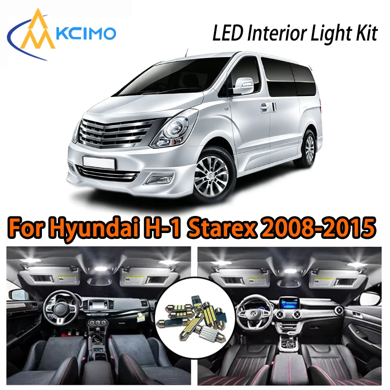 

Премиальные двухцветные автомобильные фонари для Hyundai H-1 Starex Grand Starex i800 2008-2015, суперяркий интерьер, светодиодный комплект