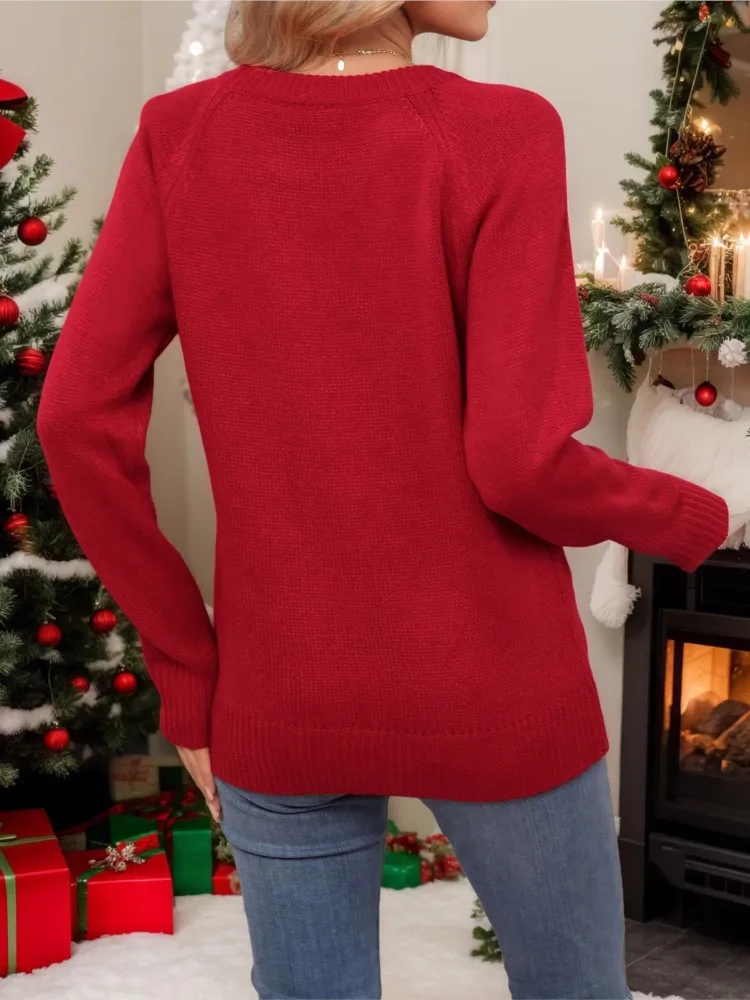 Kerstboom Trui Damesmode Eenvoudige Winter Trui Jumper Hoge elastische gebreide herfst Basic Casual Pullover Tops