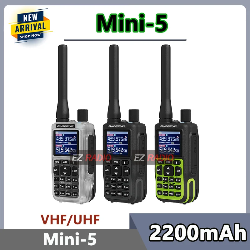 

Baofeng MINI-5 Mini Pocket Walkie-talkie Bluetooth VHF/UHF Dual Band Two Way Radio FM Radio Handheld Transceiver Outdoor Camping