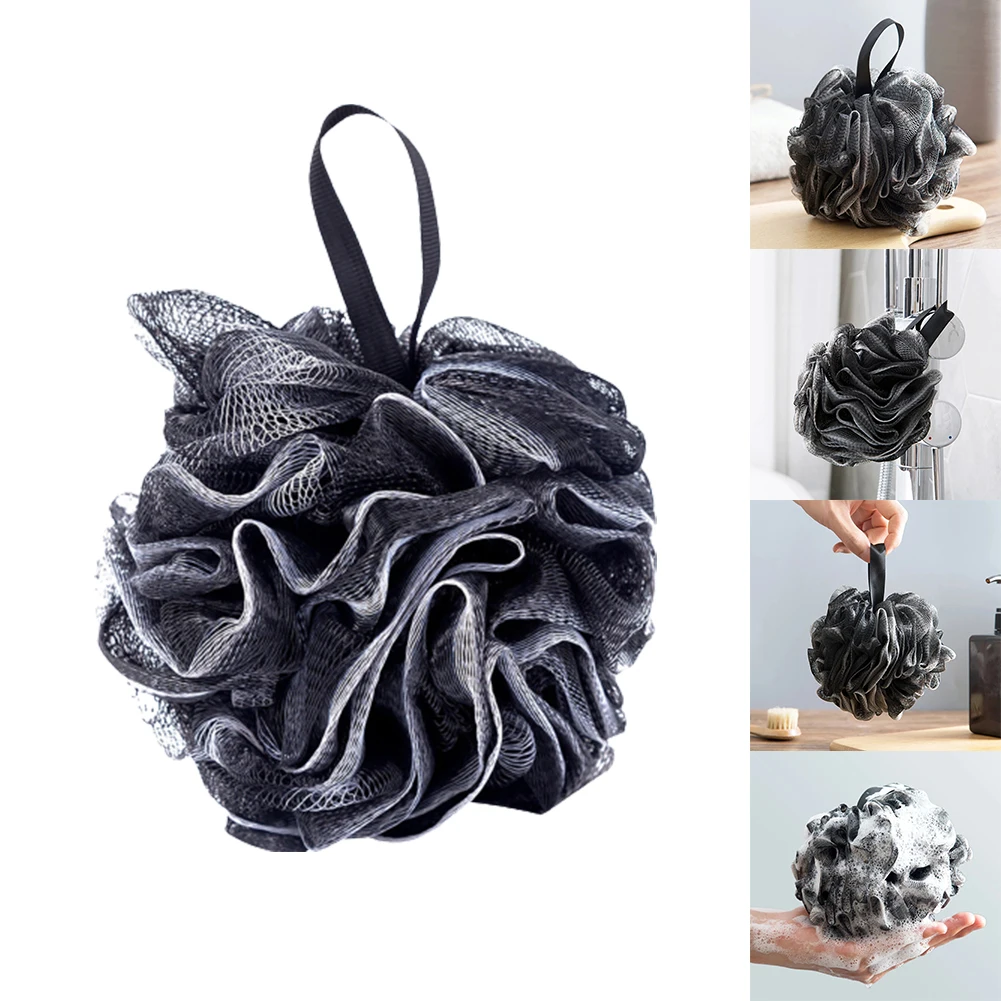 Ball Bath Sponge Bathroom Home Accessories Replacement Washcloths Adult Black Body Wash Brush Clean Exfoliating