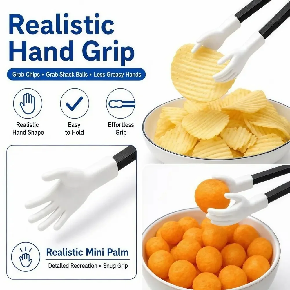 Creative Reusable PLA Finger Snack Chopsticks, Lightweight Non-slip Compact Food Tongs, Game Snack Clips for Various Snacks