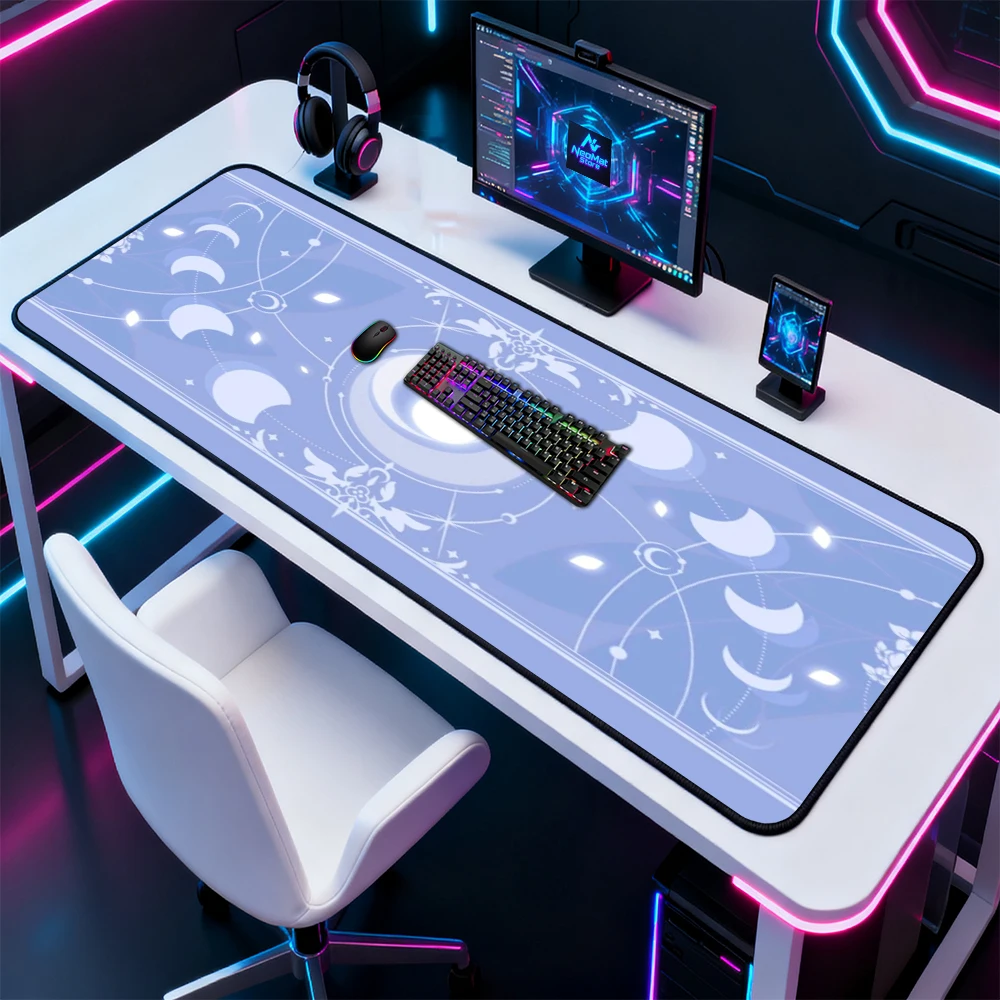 Moon Mouse Pad Oversized Large Gaming 160x60cm Computer Desk Accessories Nonslip 1200x600mm Workspace Study Yellow Pink Playmat