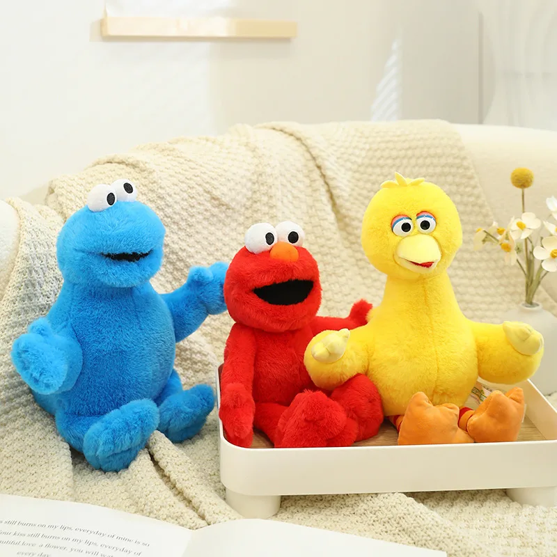 Cartoon 30cm Sesame Street Plush Doll Red Elmo Blue Cookie Guy Yellow Big Bird Plush Toys Super Soft Children's Birthday Gift