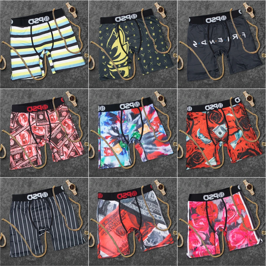 Sexy Men Boxer Underwear Breathable Mens Boxershorts Men's Panties Underpants Plus Size Fashion Printed Man Boxers Briefs Trunks