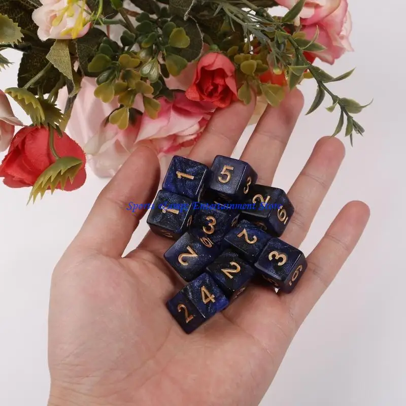 G7NF 10Pcs 15mm Acrylic Dices Digital 6 Sided Dices Role Playing Dices Puzzle Dices Toy Board Game Accessory Party Bar Dices