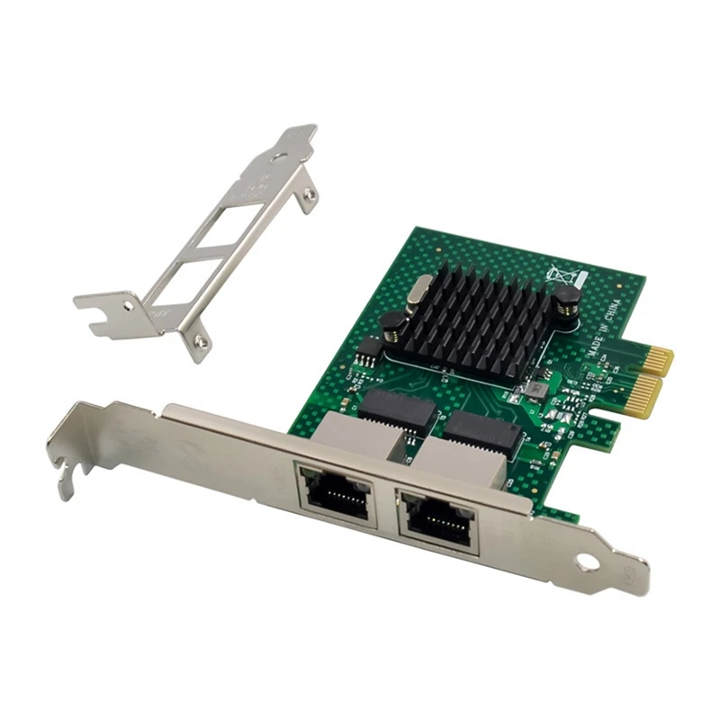 JAJA BCM5720 PCIE X1 Gigabit Ethernet Network Card Dual Port Server Network Adapter Card Compatible With WOL PXE VLAN