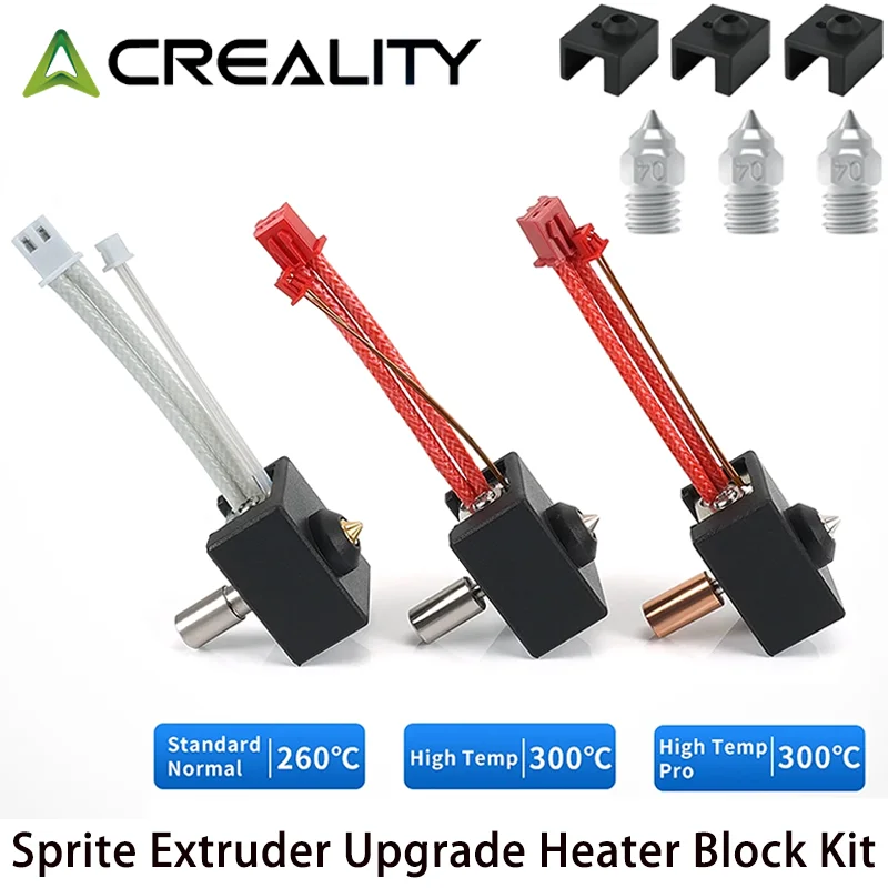 

Комплект для модернизации экструдера Creality Sprite: нагревательный блок с медным соплом и термозащитным чехлом для Ender 3 S1/S1 Pro/CR10 Smart Pro
