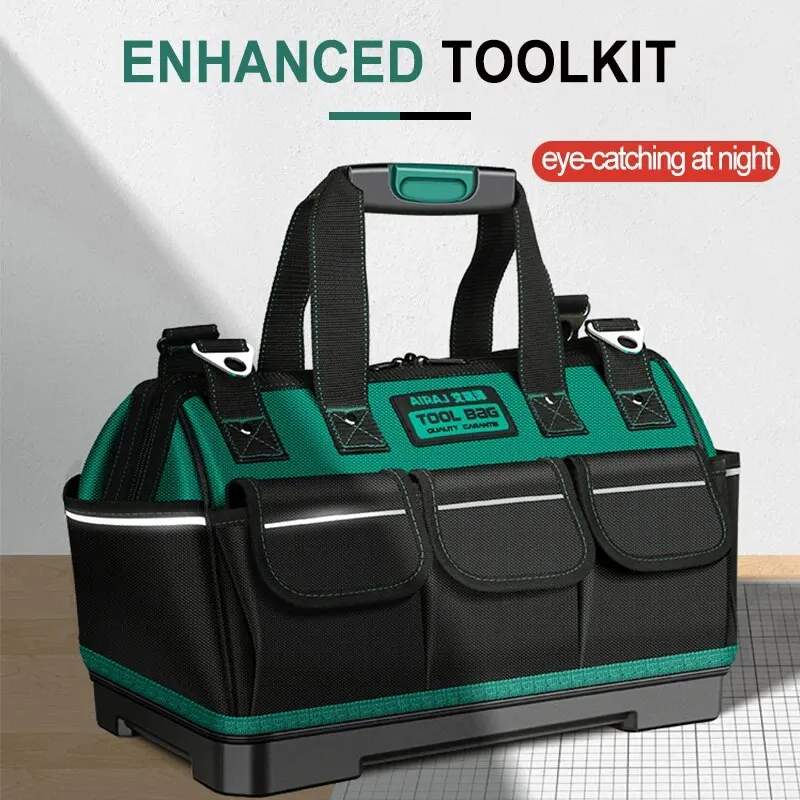 AIRAJ 16inch Multi Functional Oxford Tool Bag Plastic Bottom Anti Slip Waterproof Handle Electrician Special Tool Storage Bag