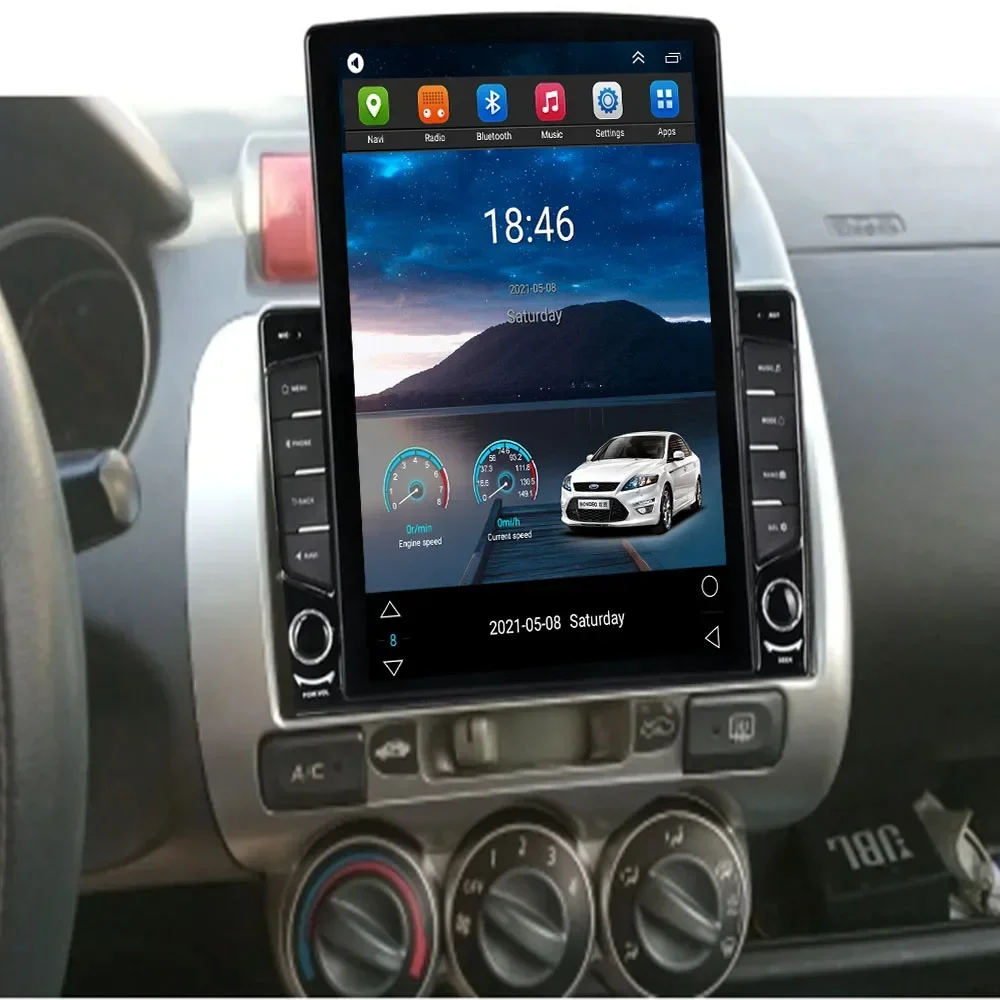 Vertical Style 2 Din Android 14 Car Radio For Honda Fit Jazz City 2002-2007 Multimedia Video Player Navigation GPS 4G Carplay Au