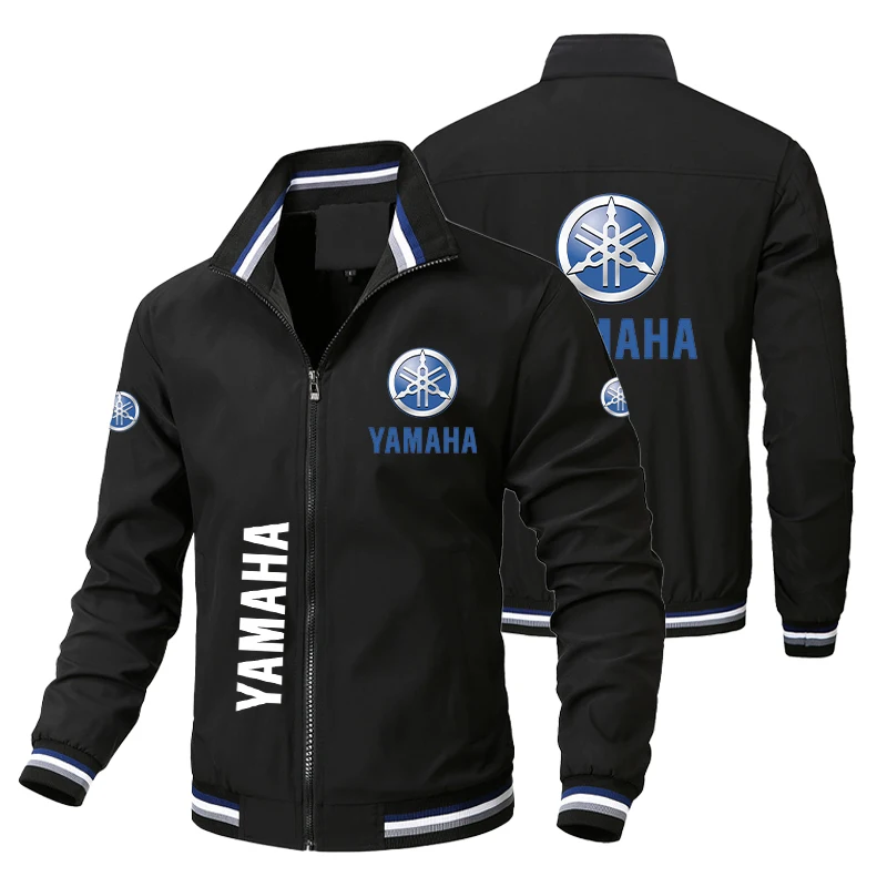 Yamaha Men's Racing Jacket With Stand-Up Collar, Windproof And Waterproof Zipper, Versatile Sport And Casual Large-Sized Jacket