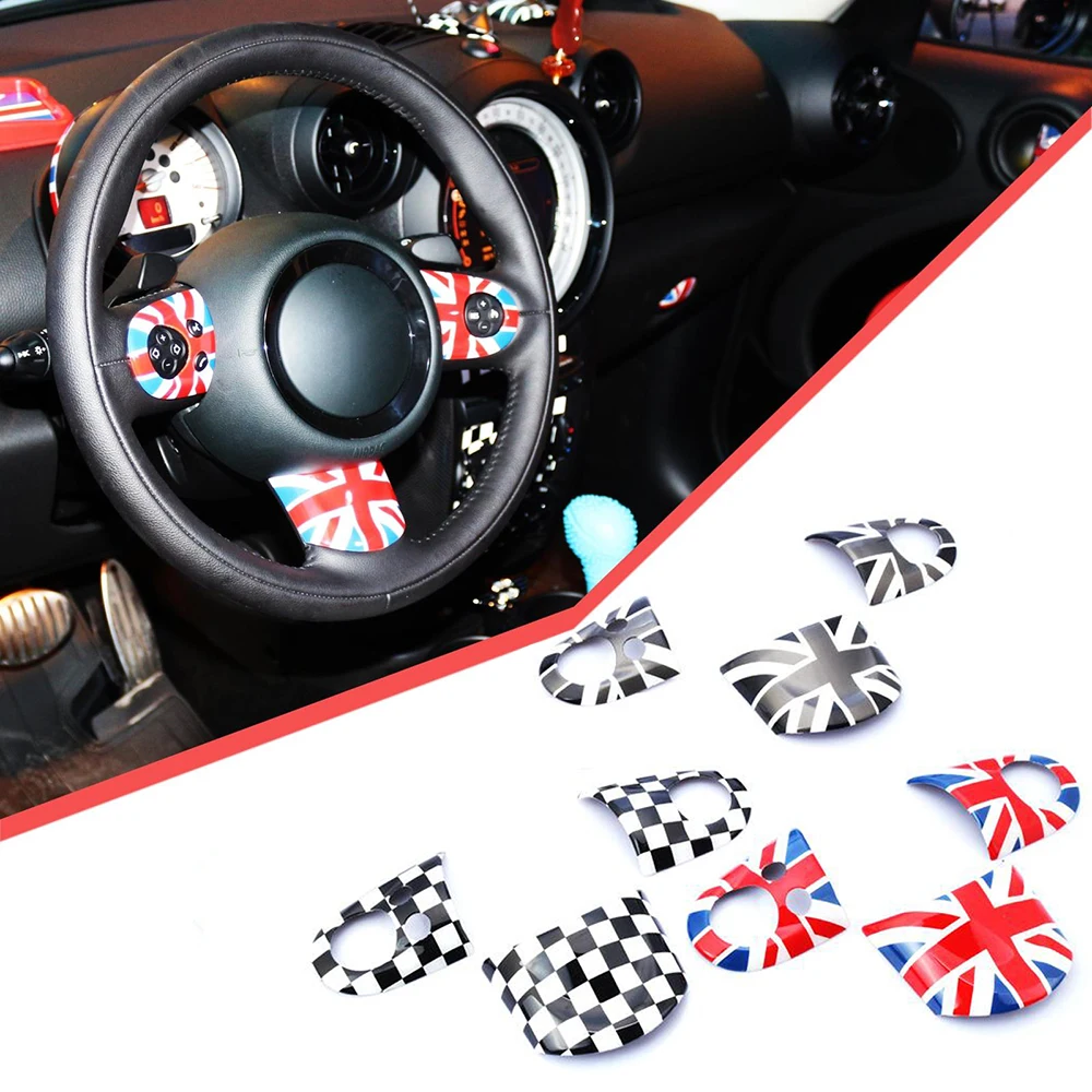 

Set Union Jack Car Steering Wheel Sticker Cover Decoration for M Coope r J C W club R 55 R 56 R 57 R 58 R59 R60 R61 Car Styling