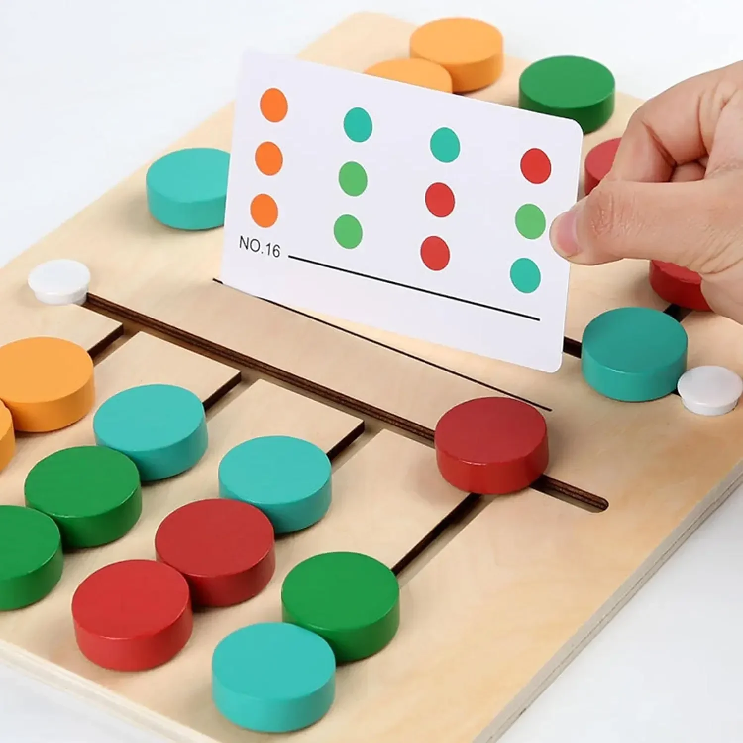 Juego de mesa de rompecabezas de diapositivas coloridas de madera Montessori, tobogán a juego de colores, juguetes educativos sensoriales, actividad preescolar para niños pequeños