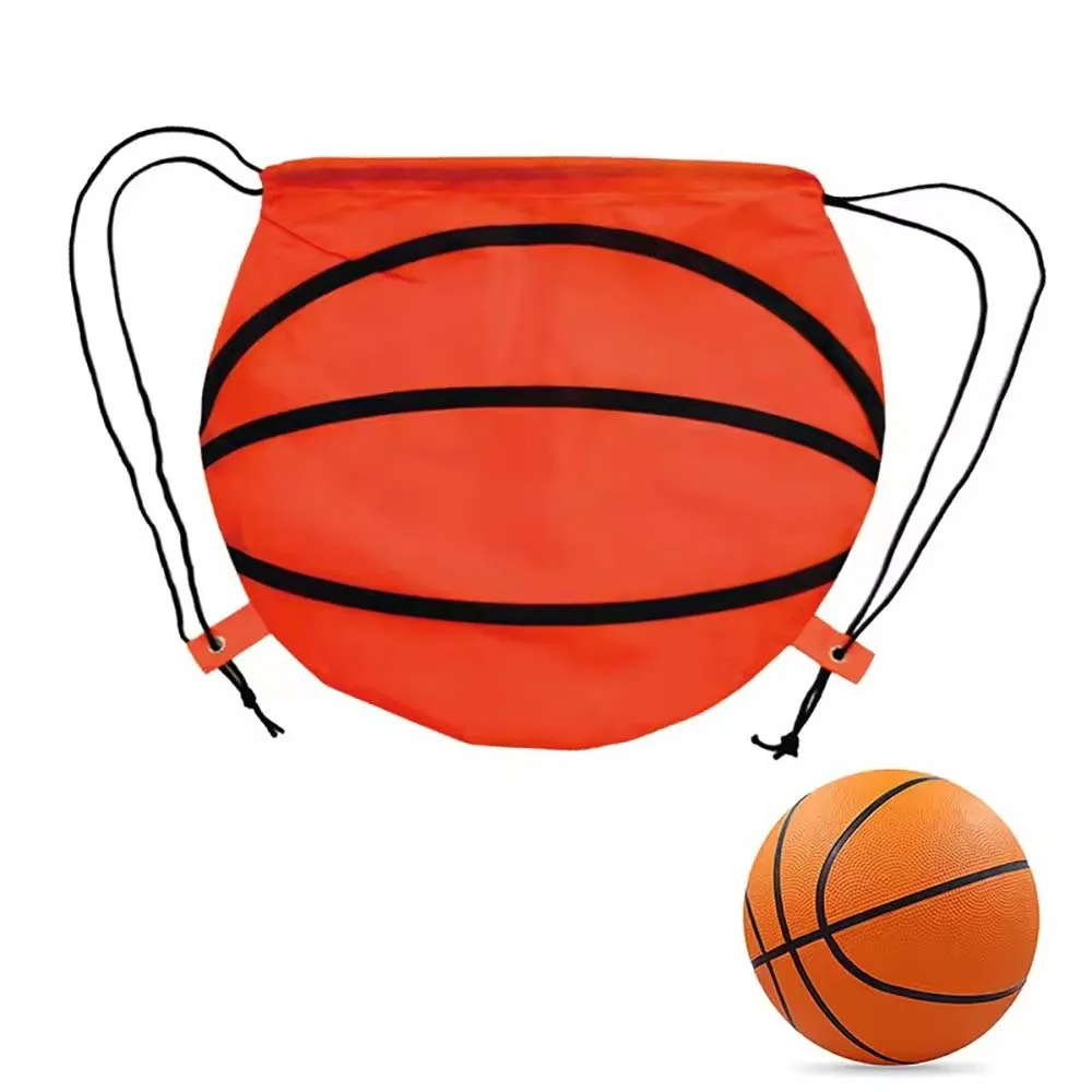 210D Portable Polyester Basketball Drawstring Bags Shoulder Backpack Soccer Rugby Storage Sports Bag Outdoor Sports Traveling view 4