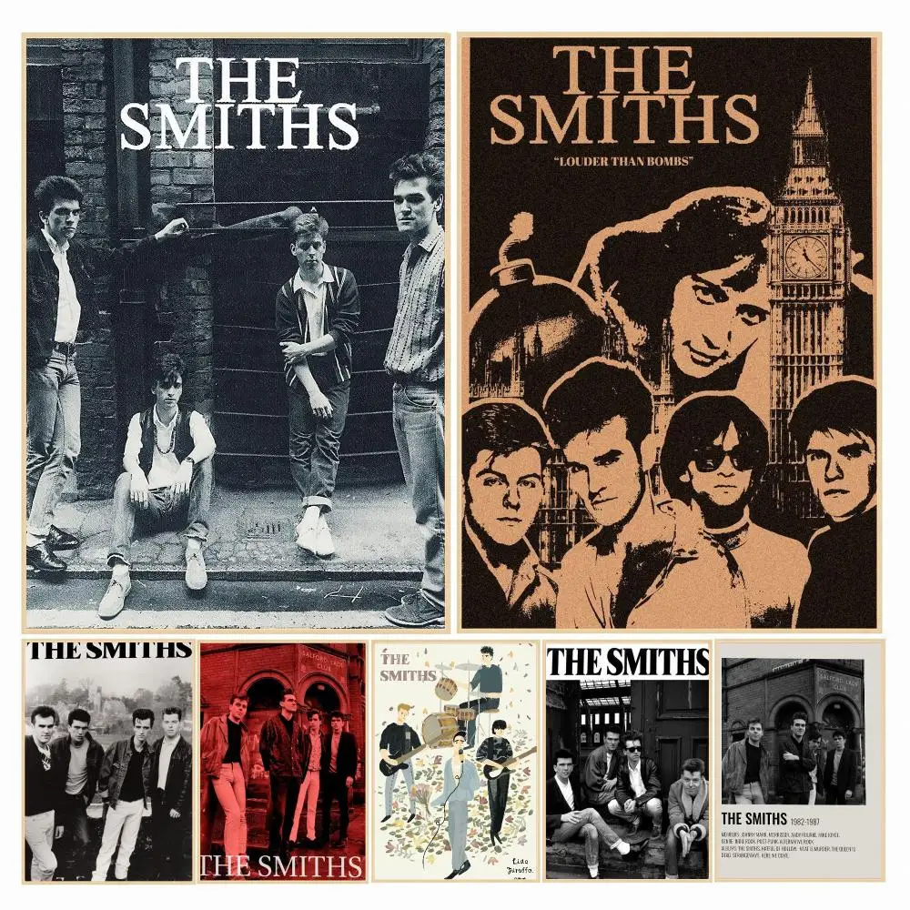 band T-The Smiths-S Poster Decorative Wall Art Sticker for Cafe Office Bedroom and Living Room