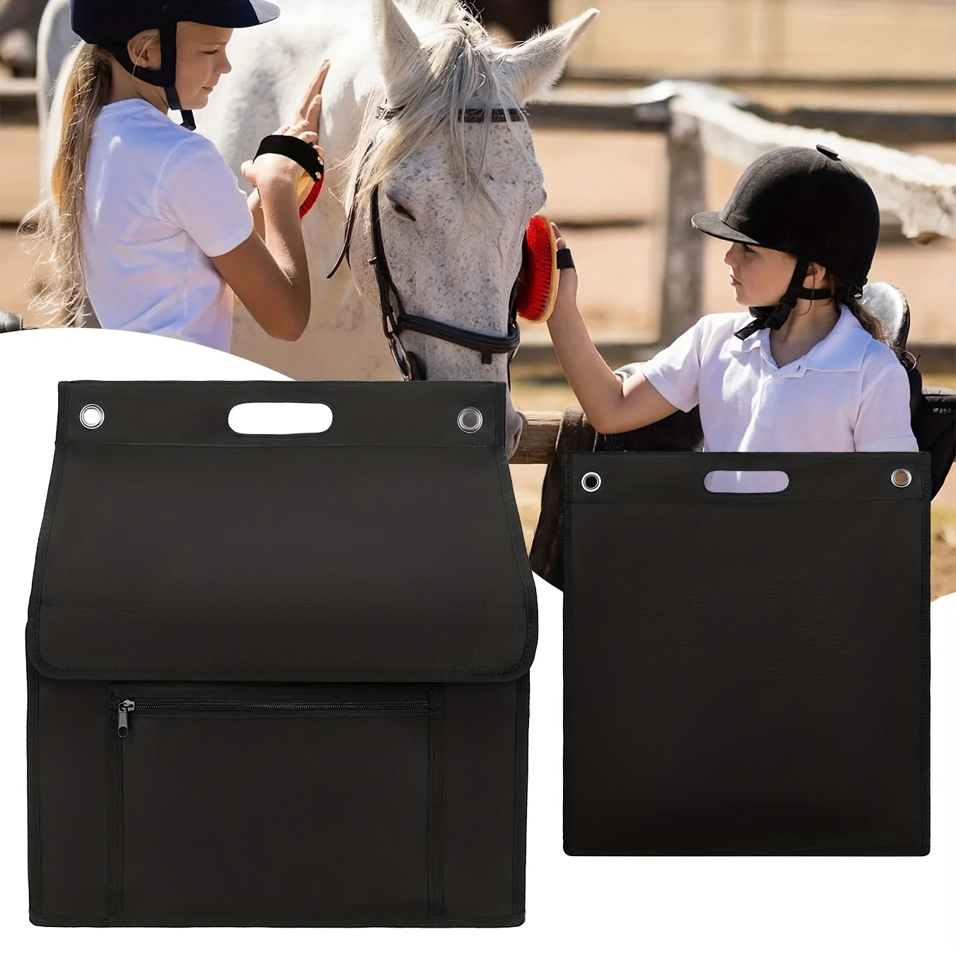 حقيبة تنظيم مستقرة على شكل حصان كبير مع مقصورات متعددة - تخزين قماش متين لحقيبة تخزين متعددة الوظائف #5