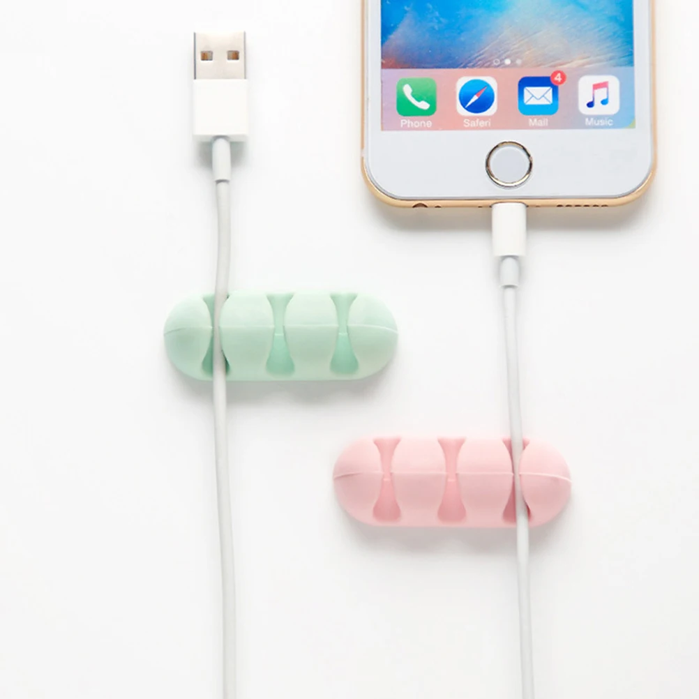 

6Pcs Creative Silicone Cable Organizer Clips Desktop Wire Management Tool Cord Holder Easy Install Multi-Use Pen Toothbrush