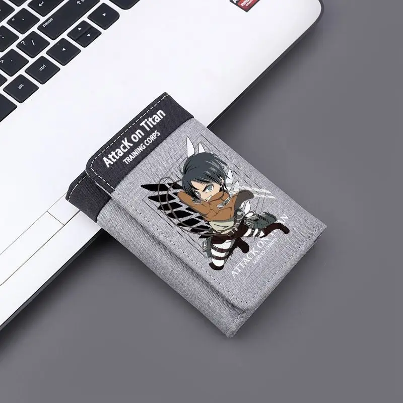 Cartera corta Attack the Giant Trend Student edición Liwell Soldier Free Wings monedero plegable tarjetero