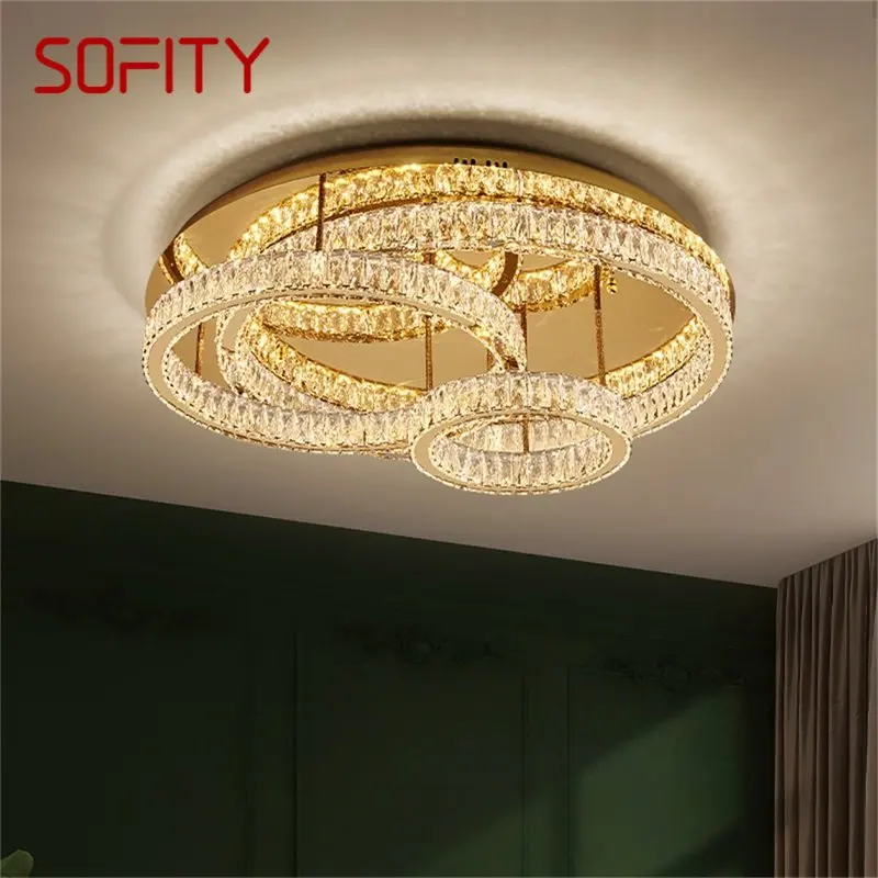 

SOFITY Nordic Modern Ceiling Lamps LED Crystal Decorative Lighting Fixture For Home Bedroom