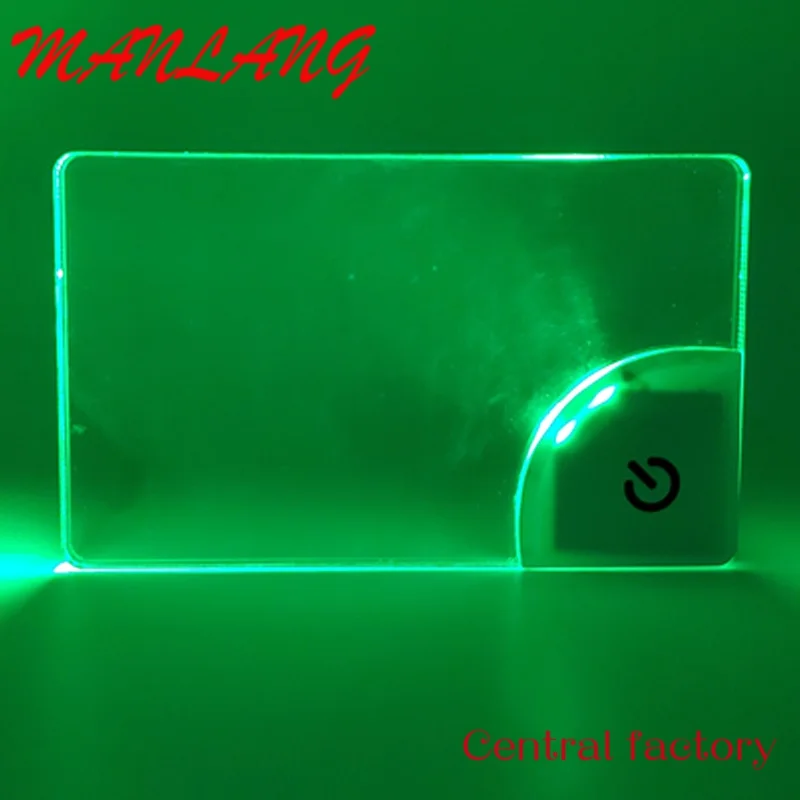 Custom  Business Card Custom Print LOGO Acrylic LED Business Cards Personalized Laser Engrave Flash Light Name Card