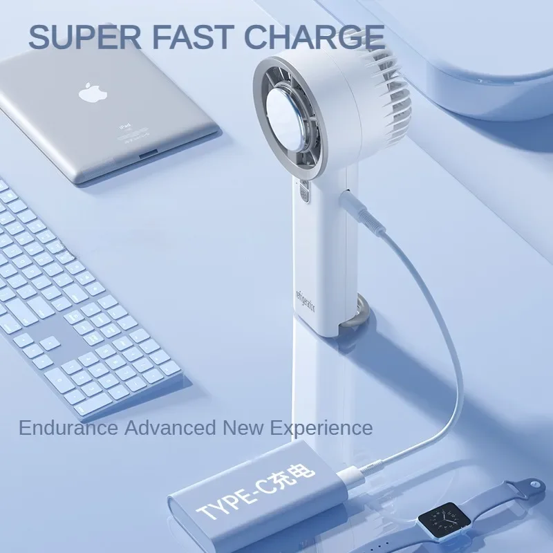 Handheld Ice Compress Fan USB Rechargeable Semiconductor Refrigeration Portable Small Charging Turbo Mini Fan Air Conditioner