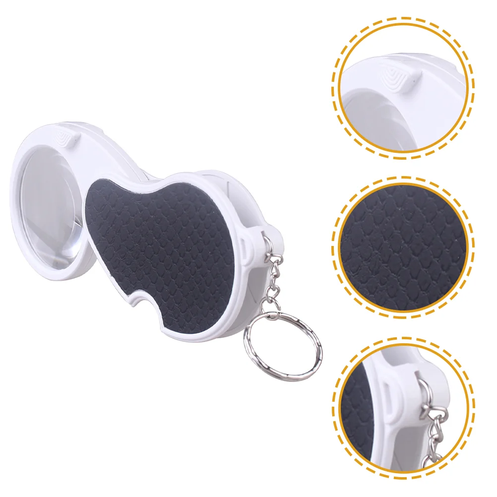 

Folding Magnifying Glass Lighted Magnifier Pocket Keychain with for Reading Coins