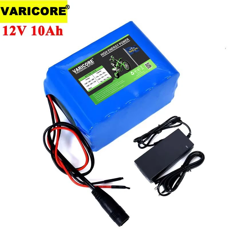 LiitoKala 12 V 10 Ah 18650 Li-Ionen-Akku 10000 mAh mit BMS für Monitor-Notbeleuchtung unterbrechungsfreie Stromversorgung + 12,6 V Ladegerät