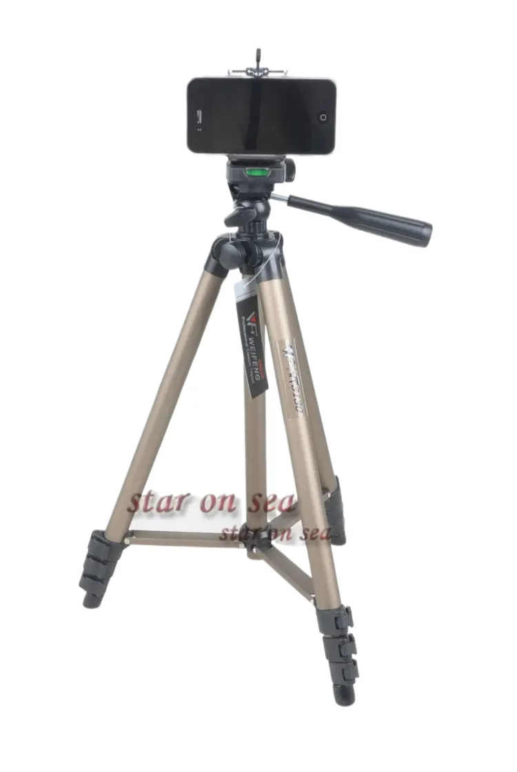 Handiness Video Camera Camcorder DV Tripod + Mobile Phone Clip Live Travel Portable Tripod Weifeng WT 3130 Camera holder