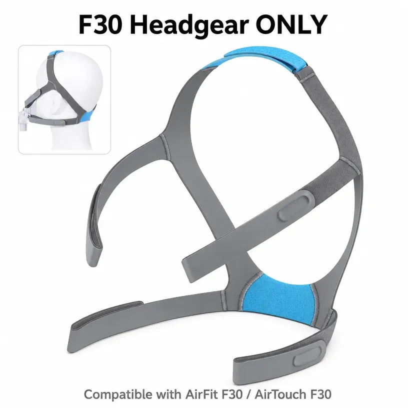 1Pcs CPAP Headgear Replacement Head Strap for Resmed Airfit F30 Full Mask Respirator Adjustable Home Use