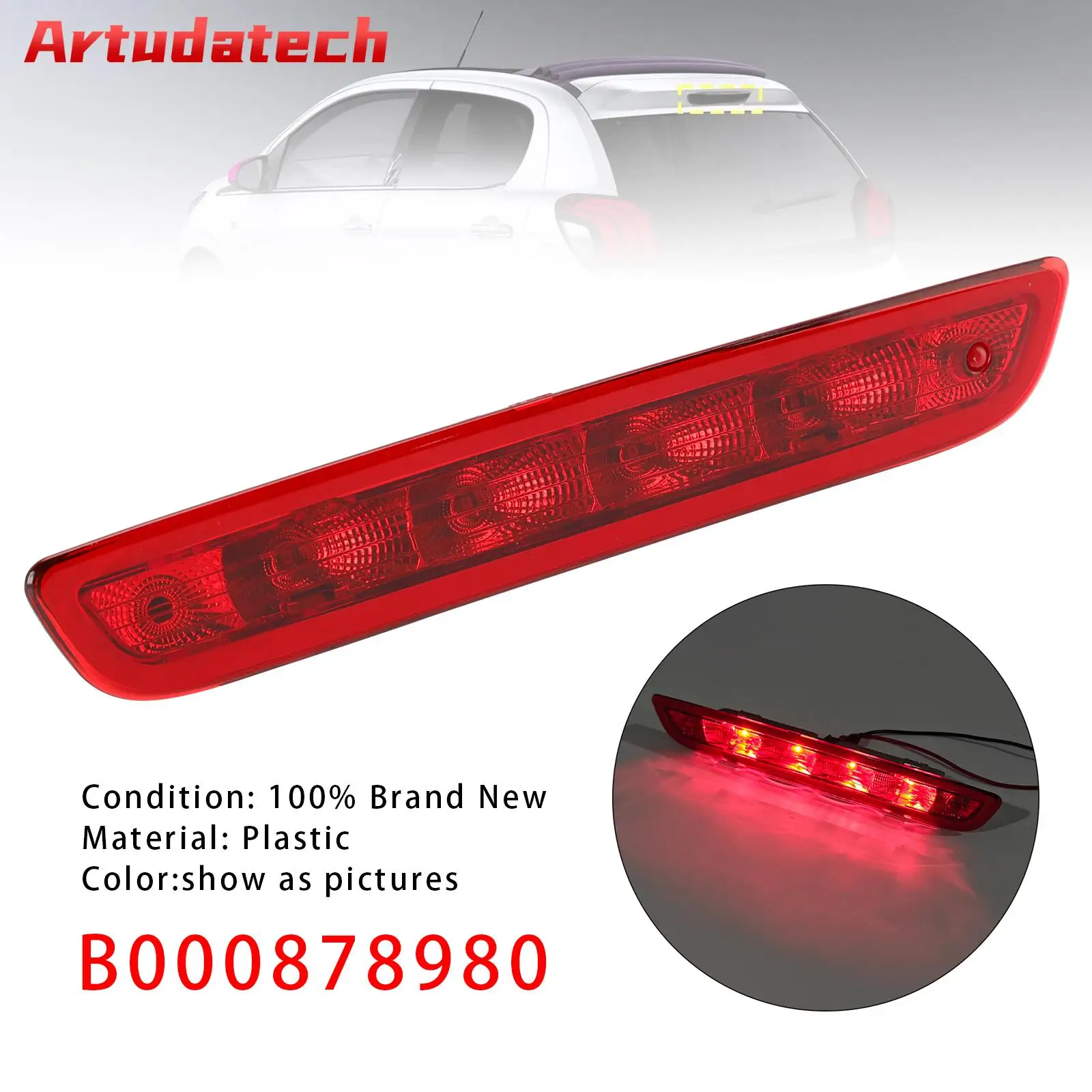 

Третий стоп-сигнал Artudatech 3RD B000878980 для Peugeot 108 2014 2015 2016 2017 2018 2019 2020 2021 красный